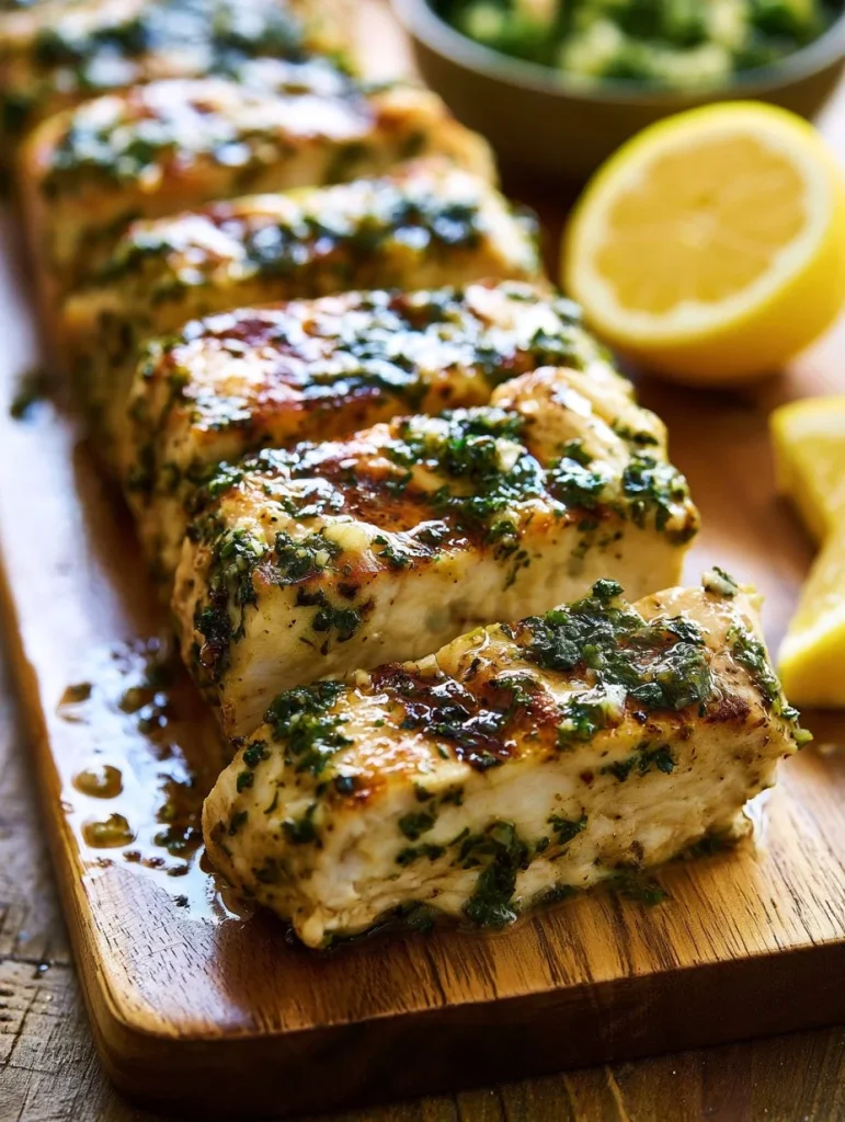 Pechuga de Pollo al Horno con Mantequilla de Ajo, plato delicioso y fácil de preparar.
