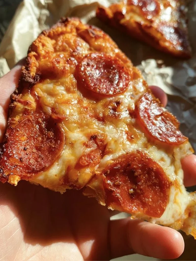 Deliciosa Pizza de Costra de Pollo con ingredientes frescos y sabrosos.