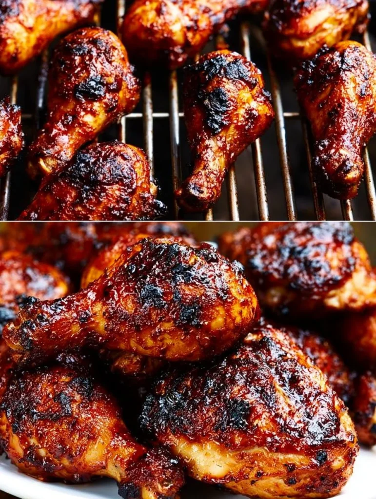 Pollo a la BBQ cocinado a la parrilla con salsa barbacoa
