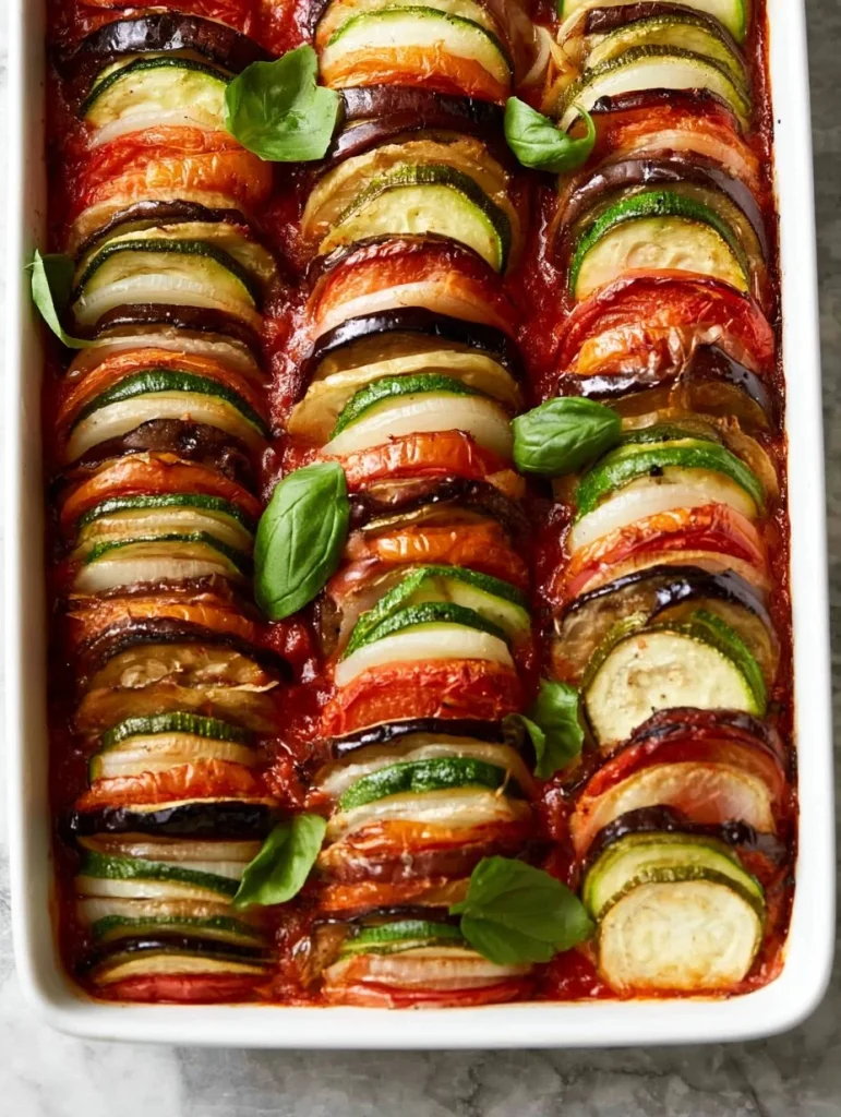 Plato de Ratatouille con verduras frescas y colores vibrantes
