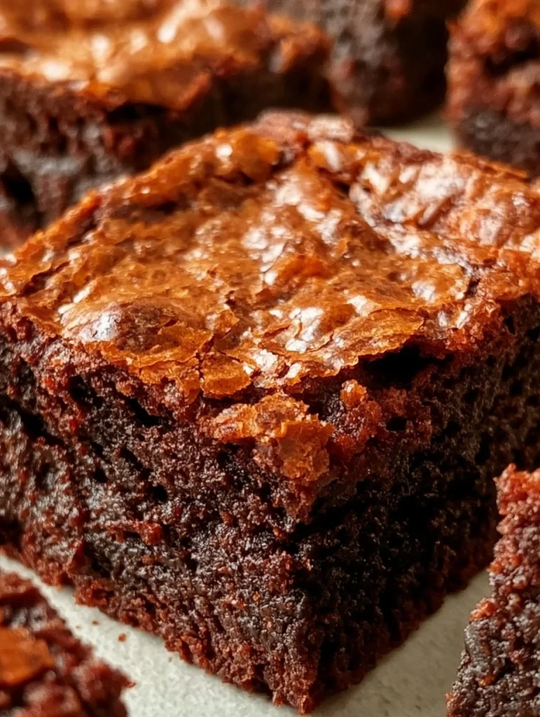 Brownie clásico recién horneado con trozos de chocolate