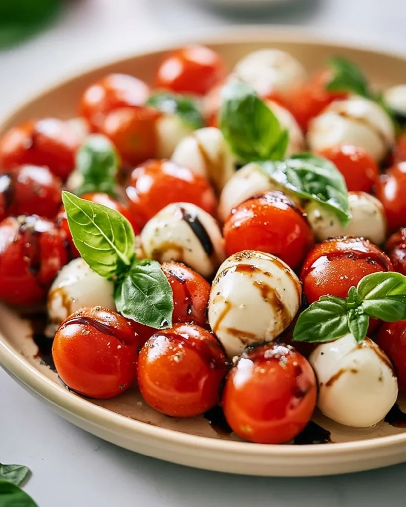 Aderezo para ensalada Caprese hecho con ingredientes frescos