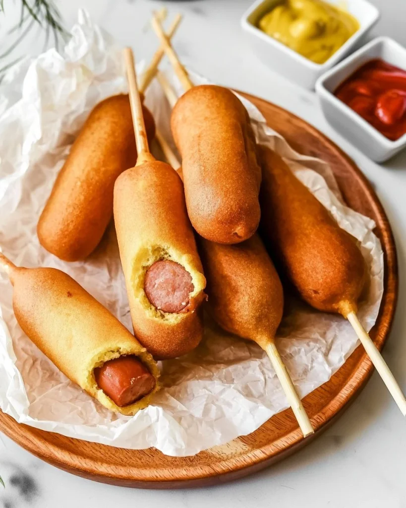 Perros calientes de maíz caseros listos para disfrutar