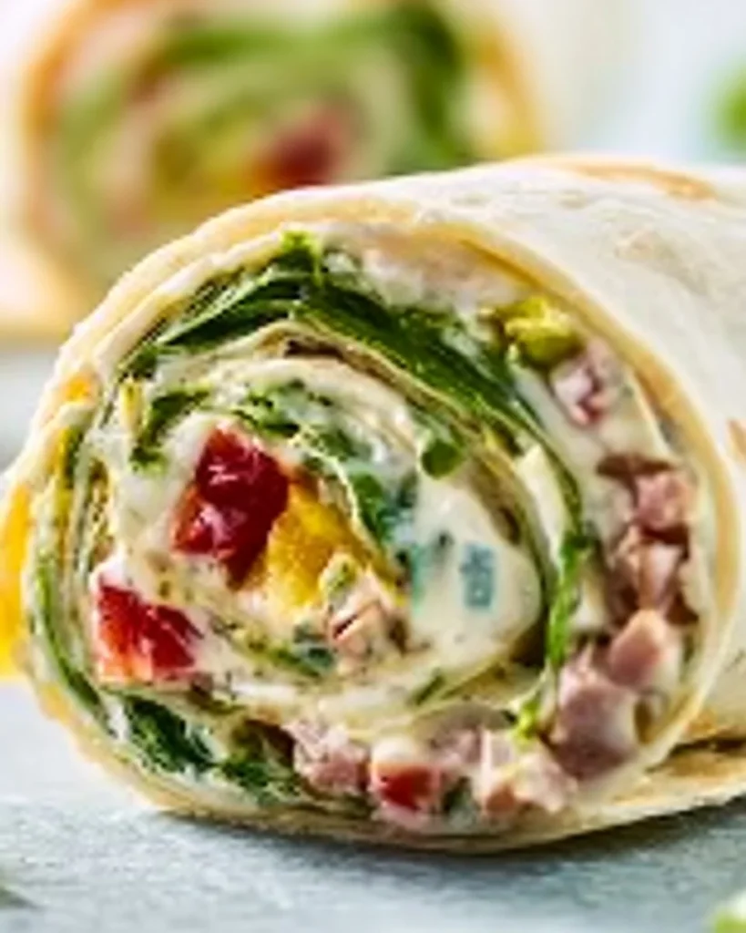 Ruedas de tortilla vegetarianas preparadas con ingredientes frescos y saludables