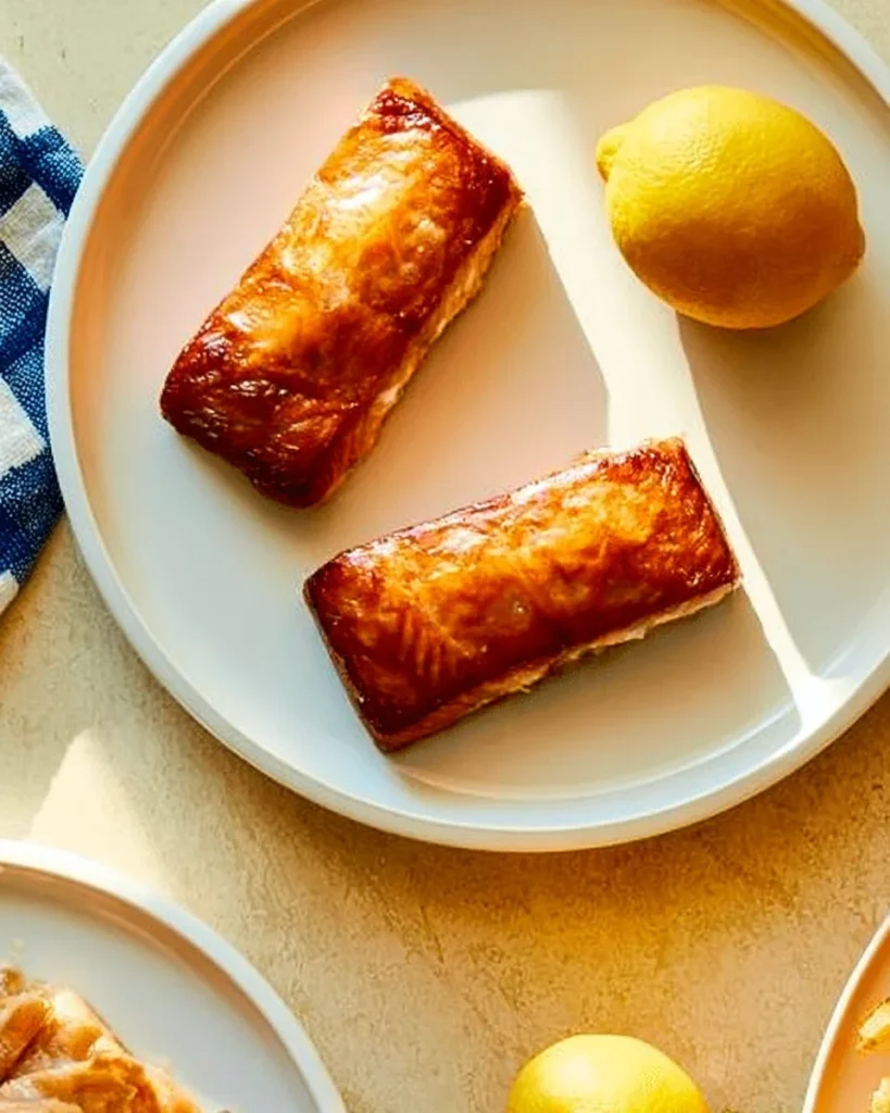Salmón ahumado con miel en un plato gourmet