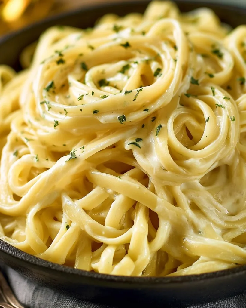 Receta de Salsa Alfredo de la Mujer Pionera en un plato