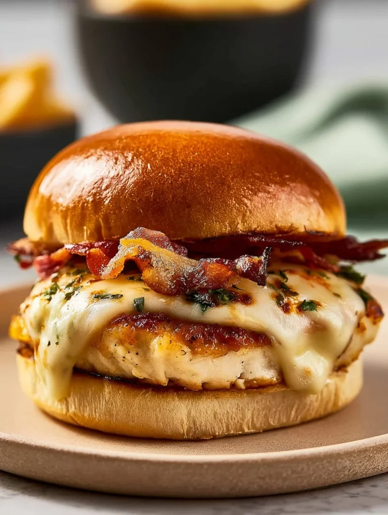 Sándwiches de pollo con ajo y queso parmesano en un plato atractivo
