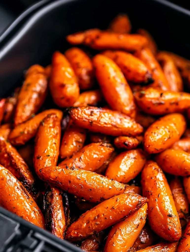 Zanahorias cocinadas en freidora de aire, receta fácil y saludable.