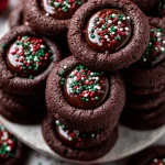 Galletas de chocolate con huella recién horneadas y decoradas