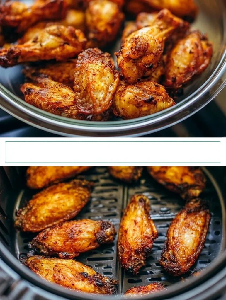Alitas de pollo crujientes en air fryer, receta fácil y deliciosa.
