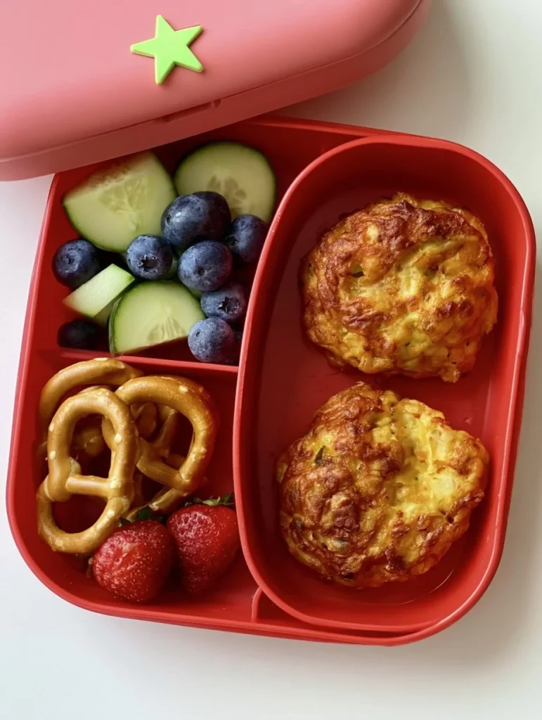 Muffins de Pollo y Queso recién horneados en un plato de cerámica.