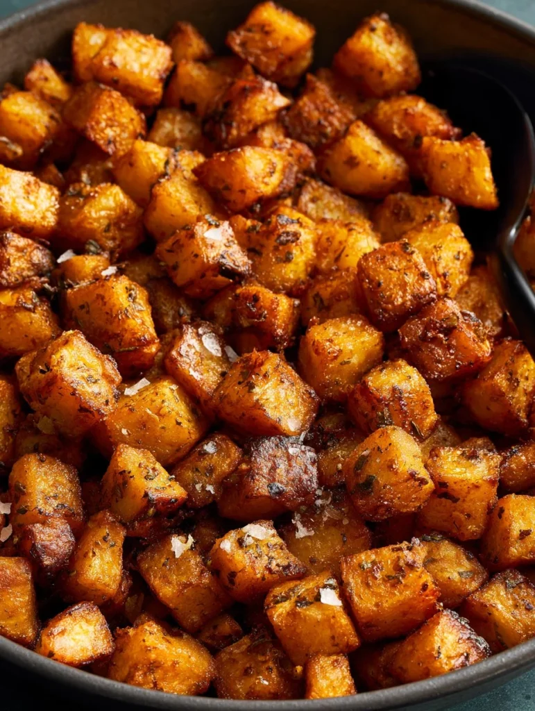 Papas de desayuno crujientes doradas y deliciosas en un plato.