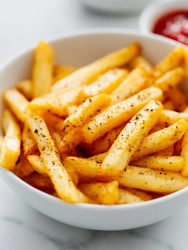Papas fritas crujientes hechas en freidora de aire
