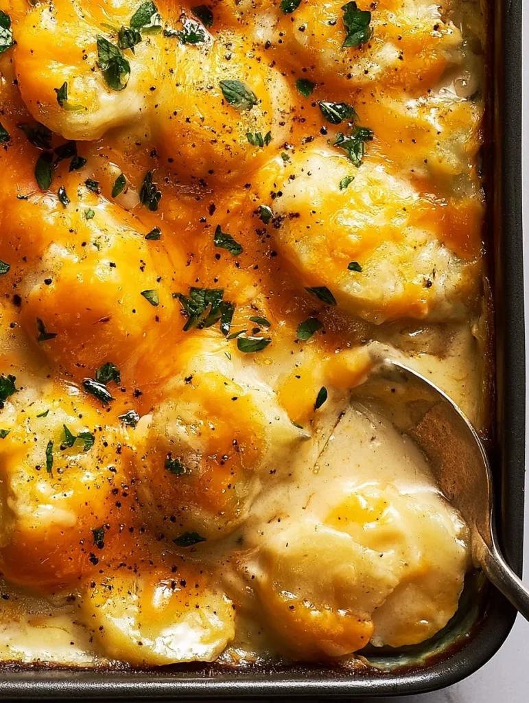 Papas gratinadas con queso dorado y cremoso, un platillo delicioso