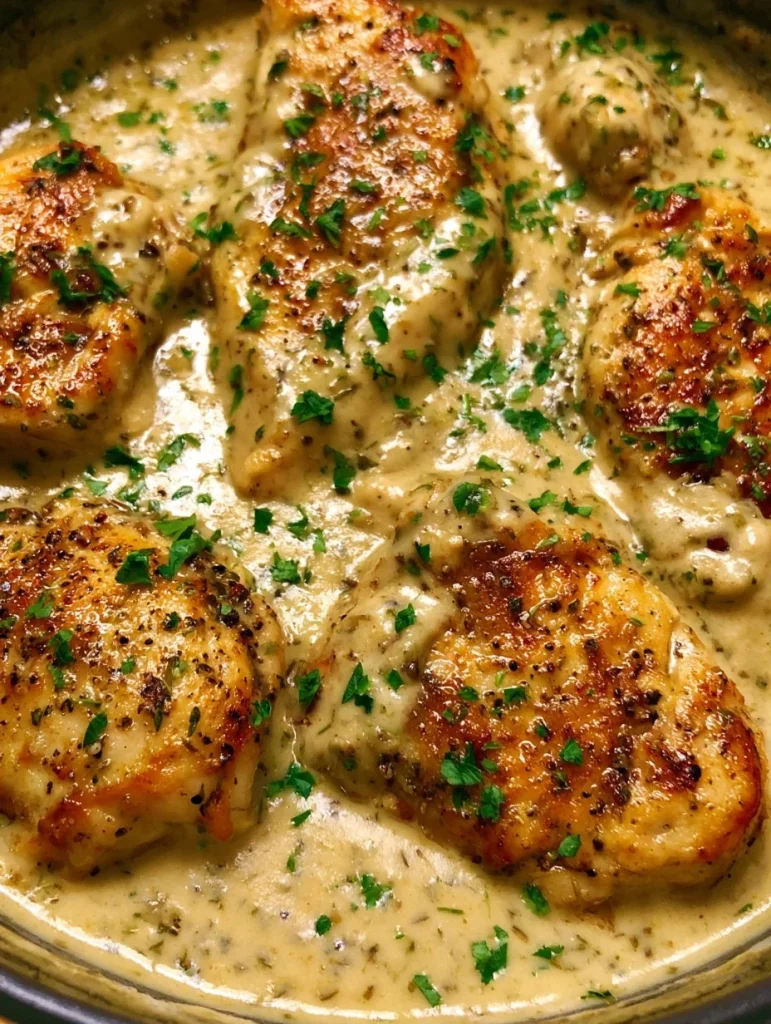 Pollo Ranchero Cremoso servido en un plato con guarniciones coloridas