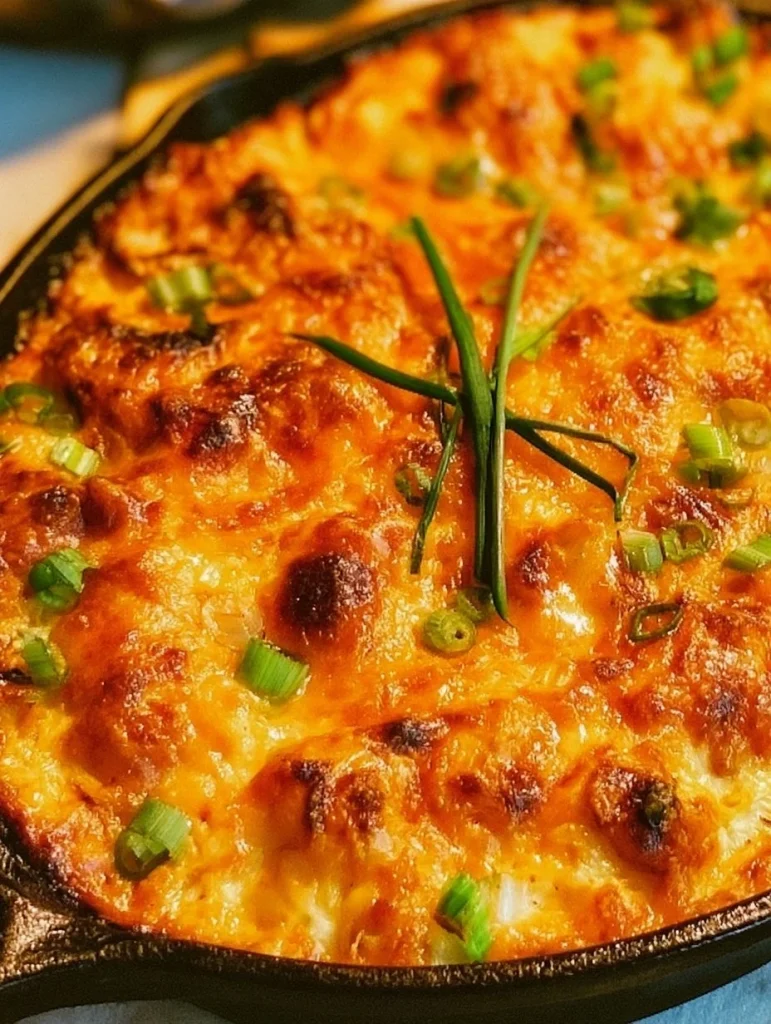 Receta de Dip de Pollo Estilo Buffalo con ingredientes y preparación