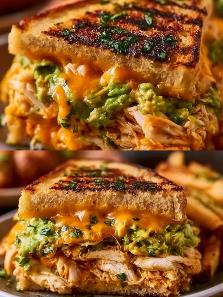 Sándwich de Pollo y Aguacate fresco y sabroso en un plato