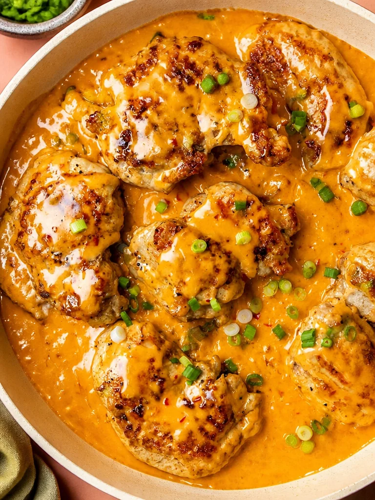 Muslos de pollo Bang Bang en sartén