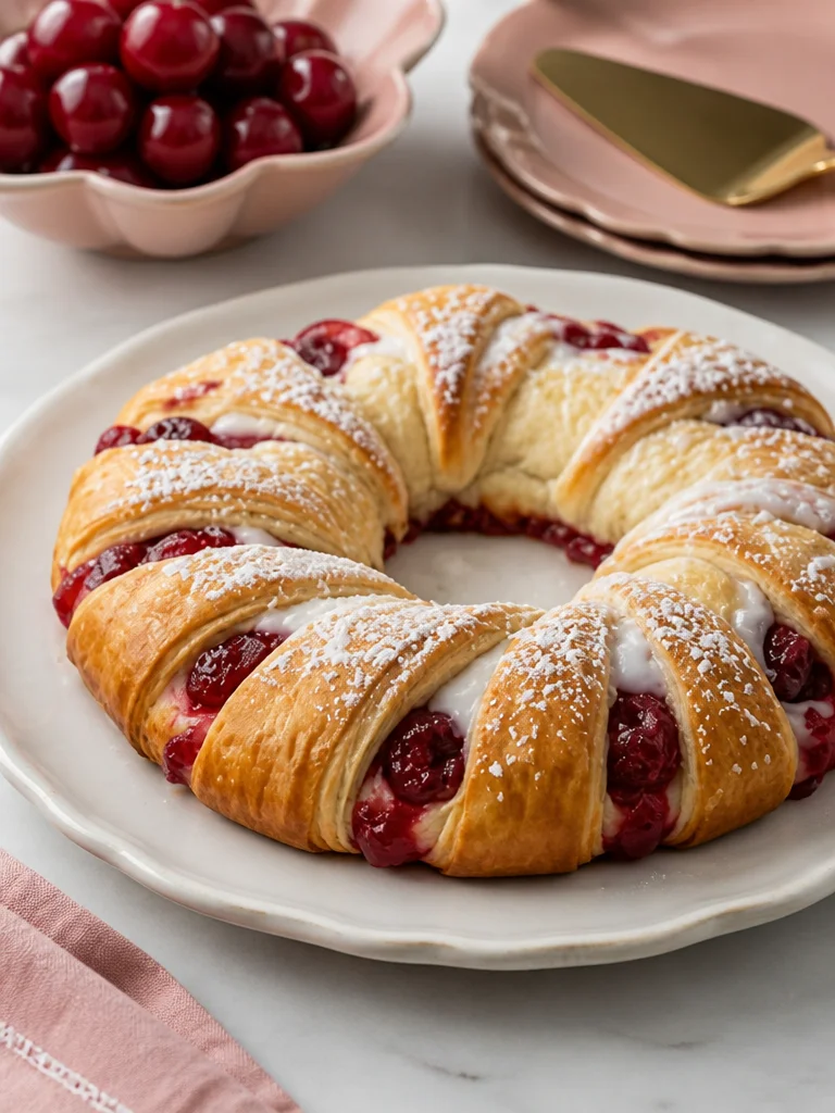 Anillo de Croissant de Crema de Cereza