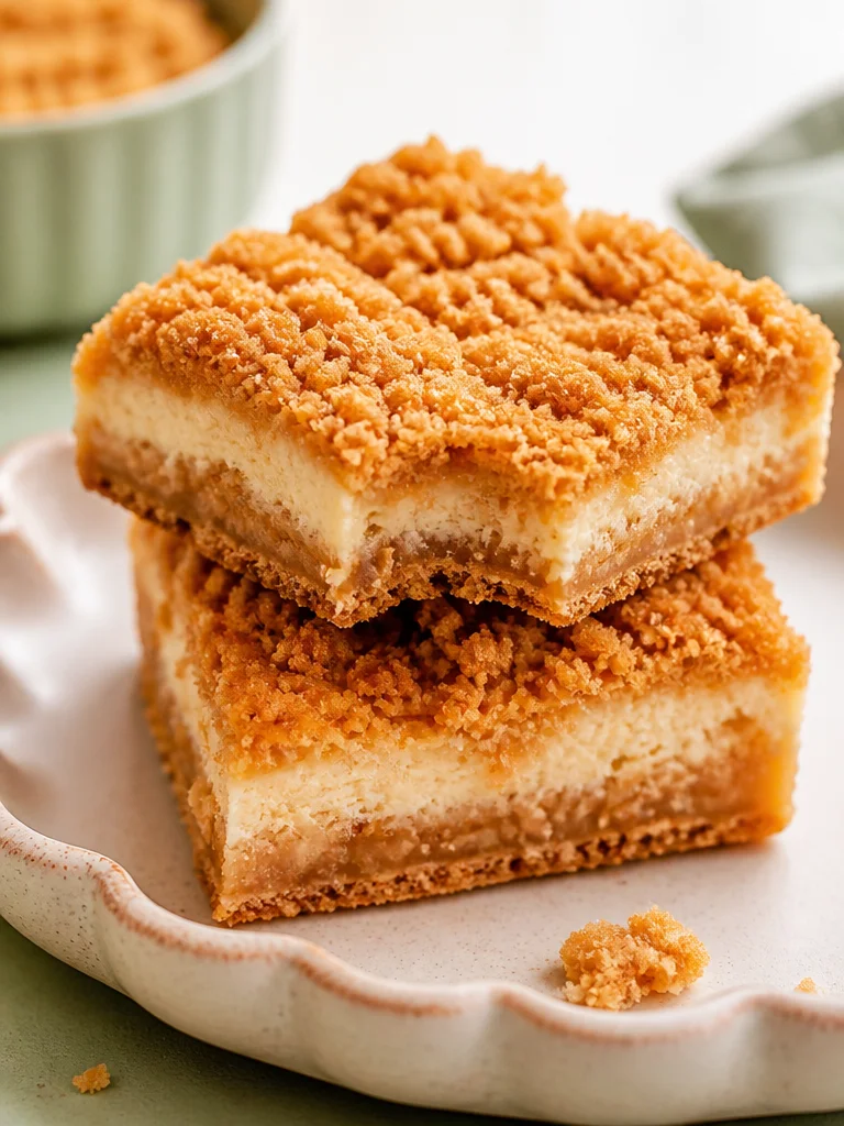Barras de cheesecake de galletas Graham con sabor a butterscotch