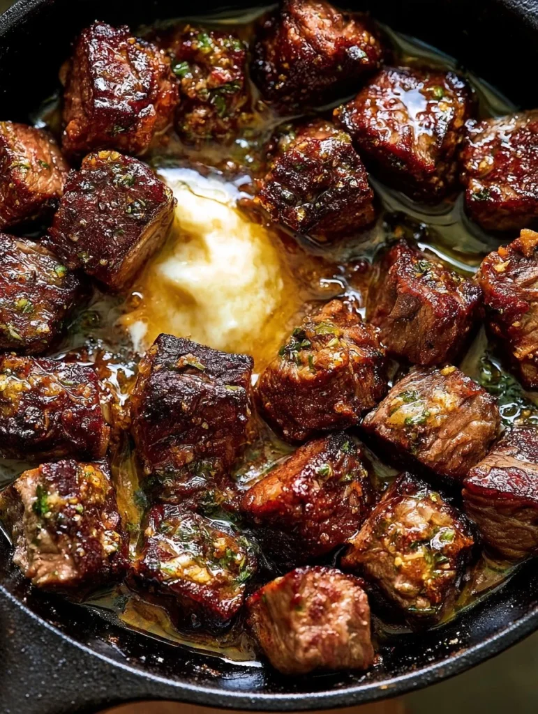 Bocados de carne con mantequilla de vaquero, una deliciosa receta casera.