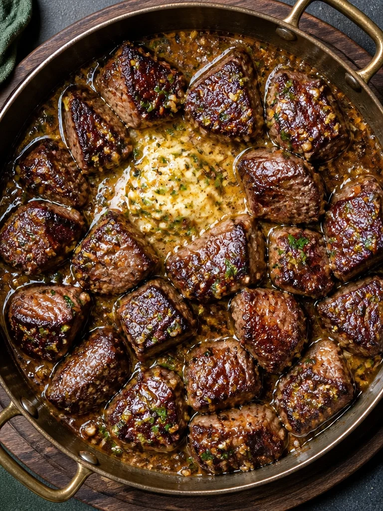 Deliciosos Bocados de carne Mantequilla Cowboy listos para servir