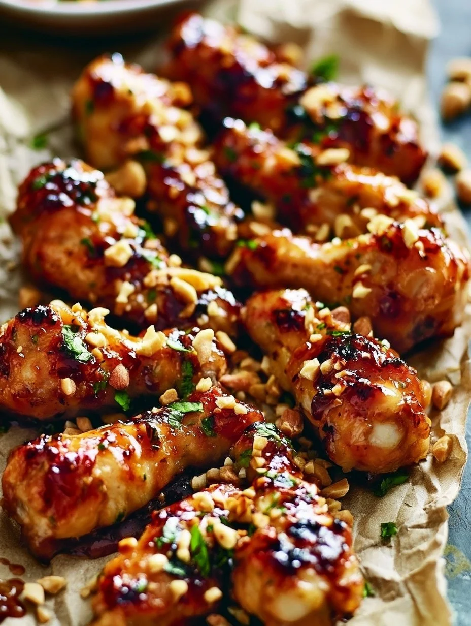 Brochetas de Pollo Asiático a la Parrilla con Salsa de Ajo y Miel