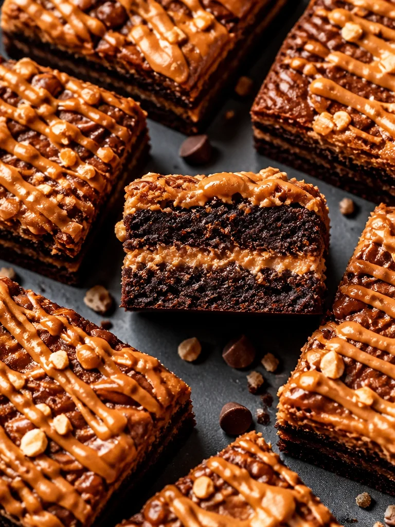 Brownies de Biscoff con trozos de galleta y chocolate derretido