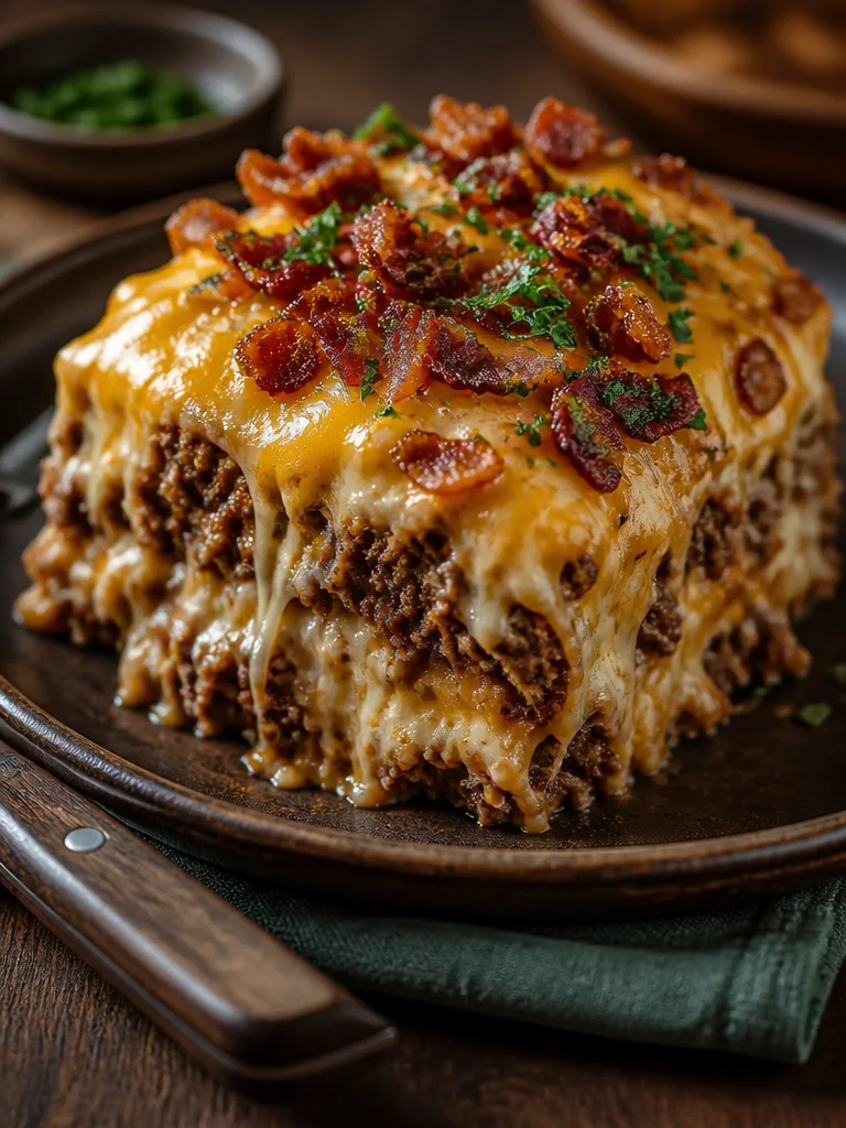 Casserole de shredded beef with cheese