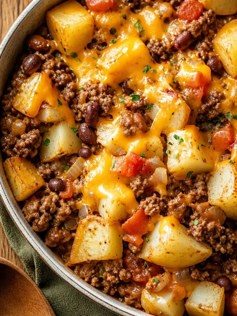Cazuela de vaquero cocinada en una olla de cocción lenta