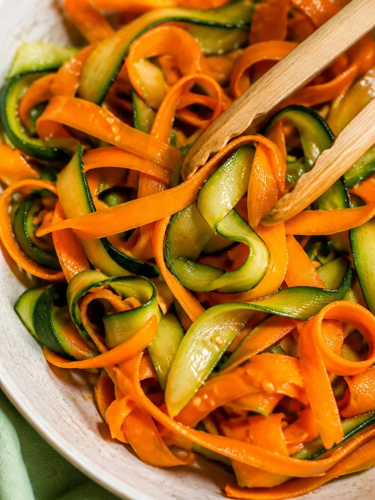 Ensalada crujiente de pepino y zanahoria al estilo asiático