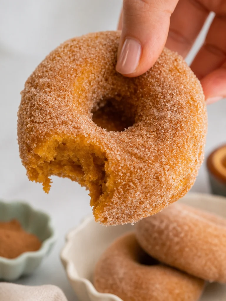 Deliciosas donas de calabaza especiadas al horno, perfectas para disfrutar.