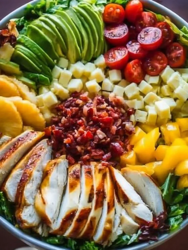 Ensalada Cobb con aderezo delicioso y frescura en cada bocado