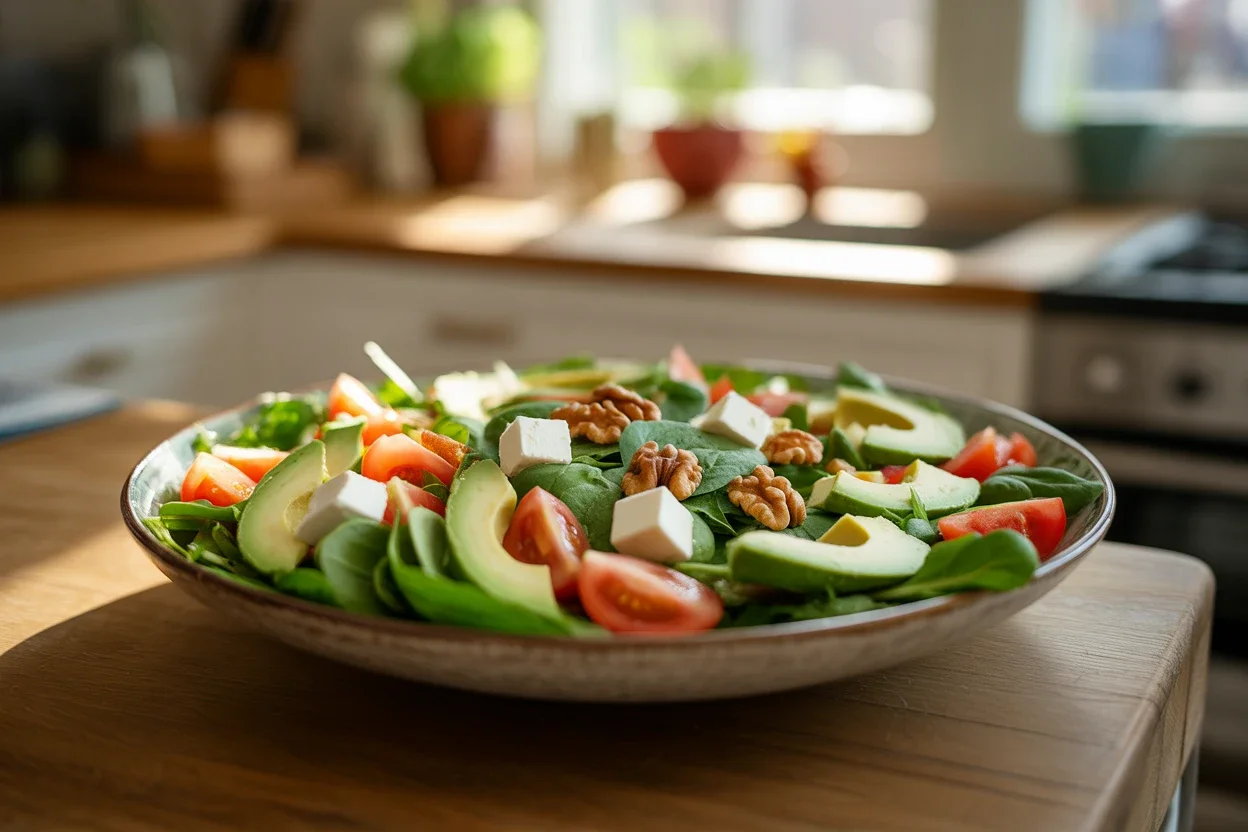 Ensalada de aguacate y queso mascarpone
