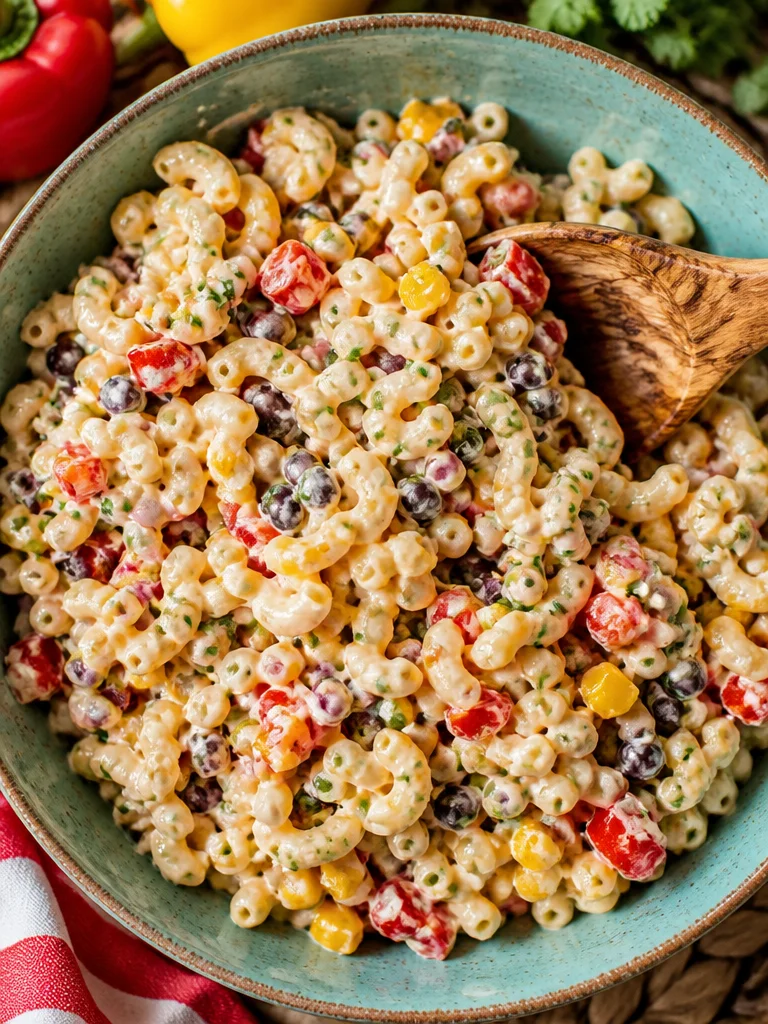 Ensalada de Macarrones Mexicana (Guarnición para BBQ, lista en 30 minutos)