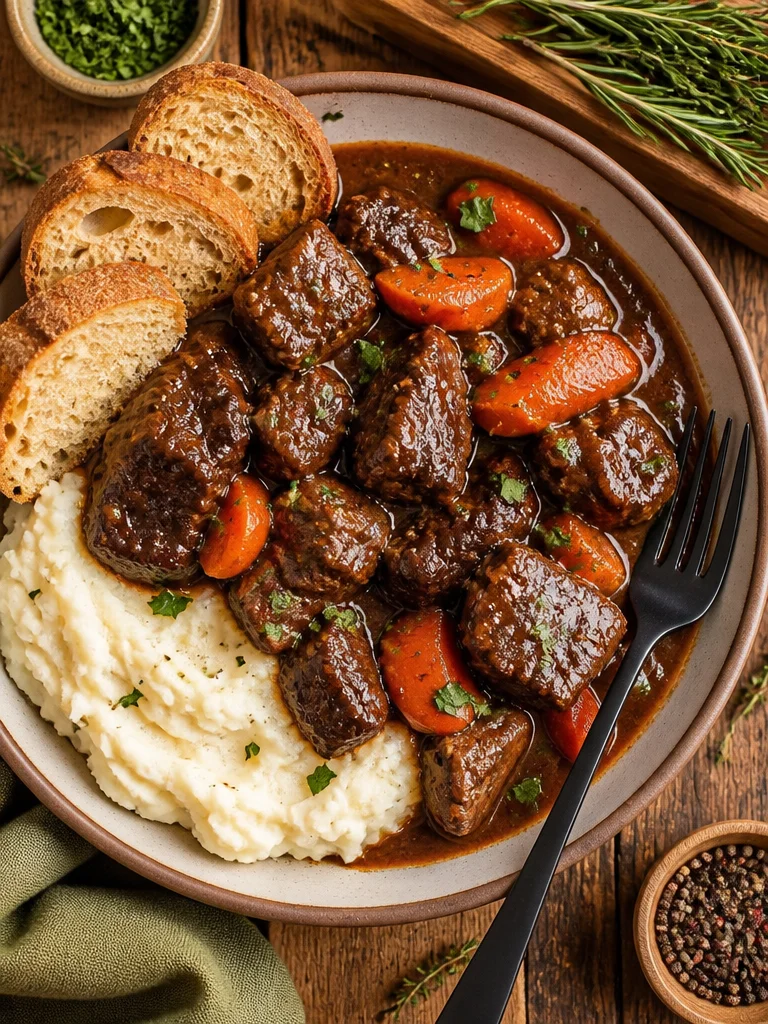 Plato de estofado irlandés con carne y verduras