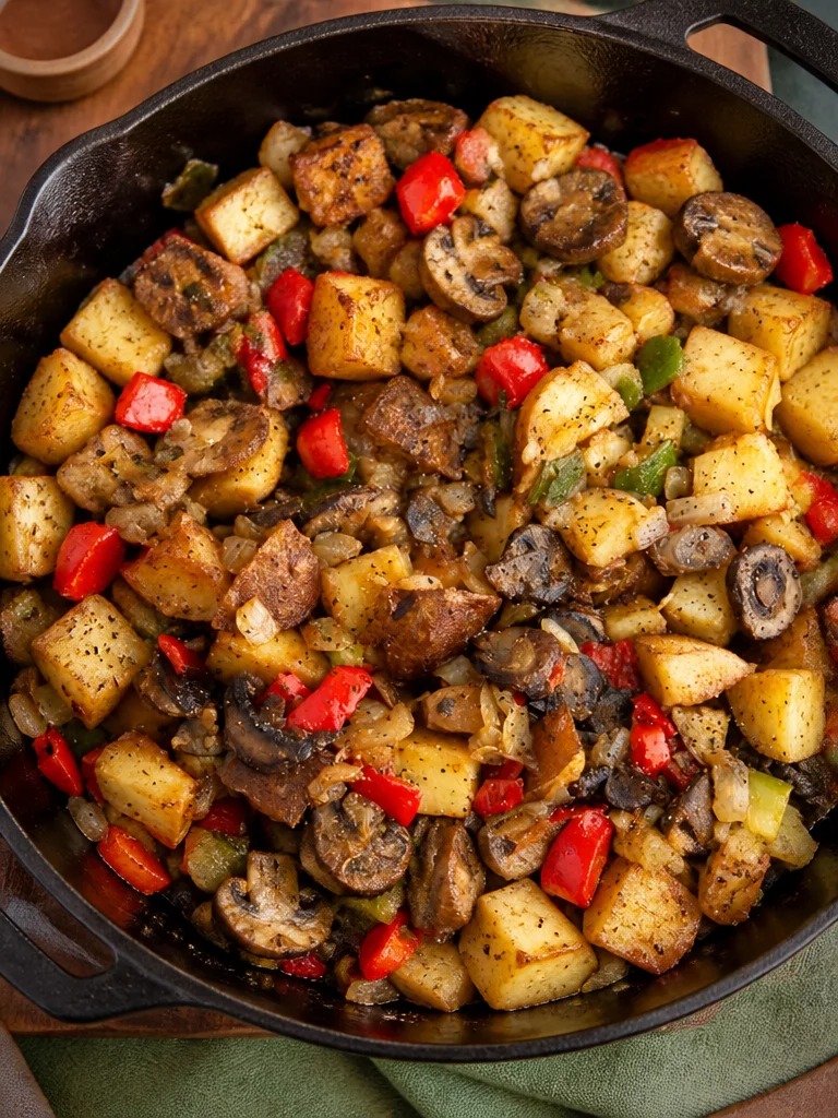 Hash Vegano colorido y nutritivo para un desayuno saludable