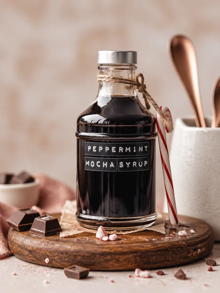 Jarabe de menta mocha casero para añadir sabores al café