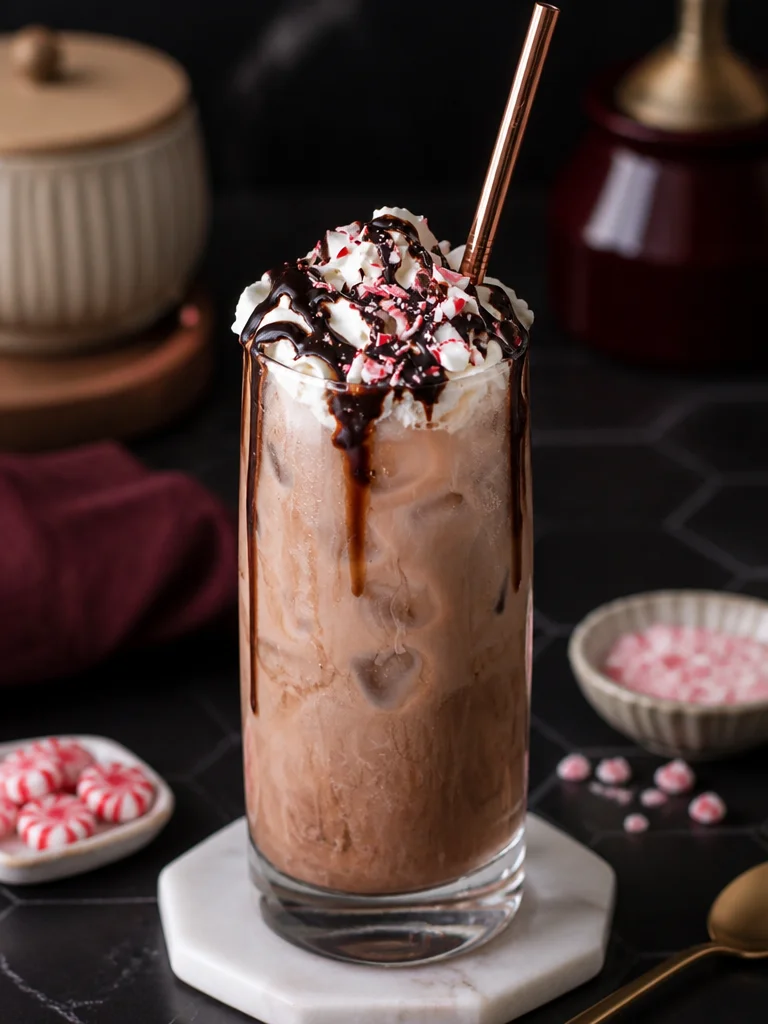 Imagen de Mocha de Menta Fría, una bebida refrescante con menta y café