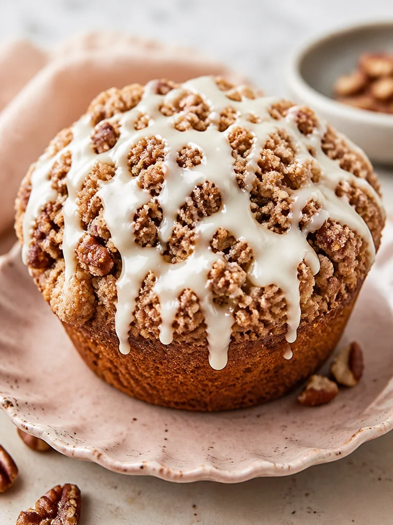 Muffins de calabaza húmedos con streusel (con glaseado de arce)