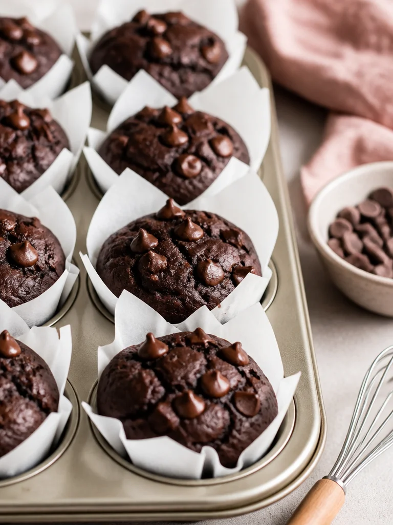 Muffins de Doble Chocolate y Espresso - Blondie de Mantequilla Dorada