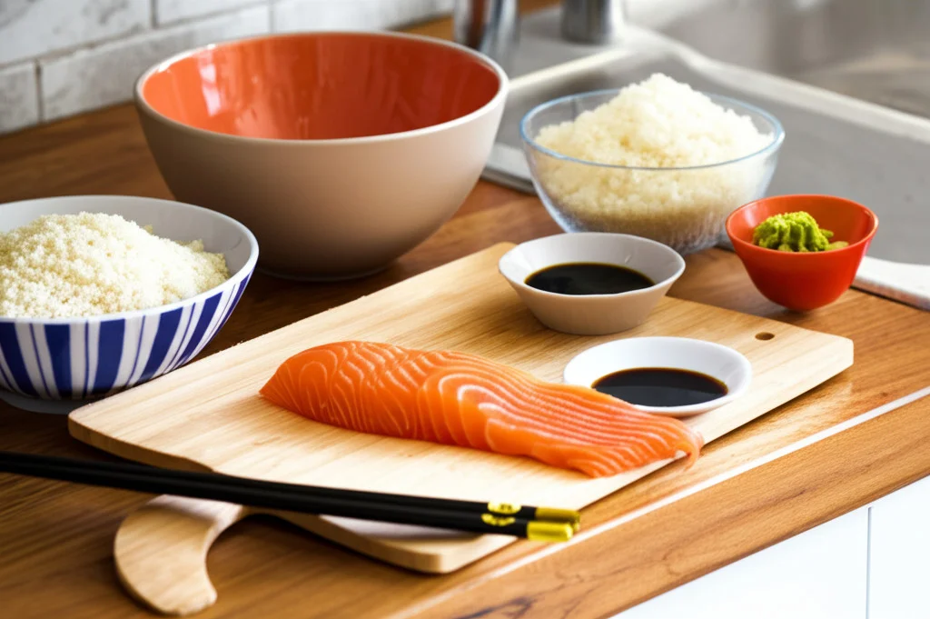 preparando sushi