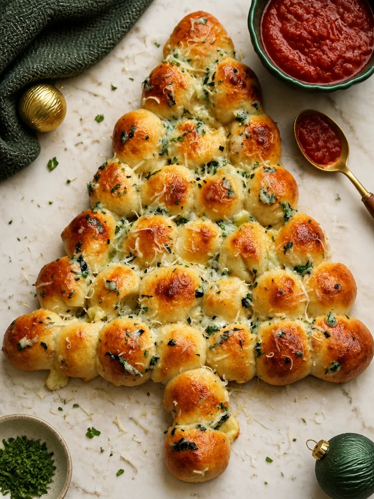 Pan Navideño Quesoso recién horneado listo para desmenuzar en la mesa