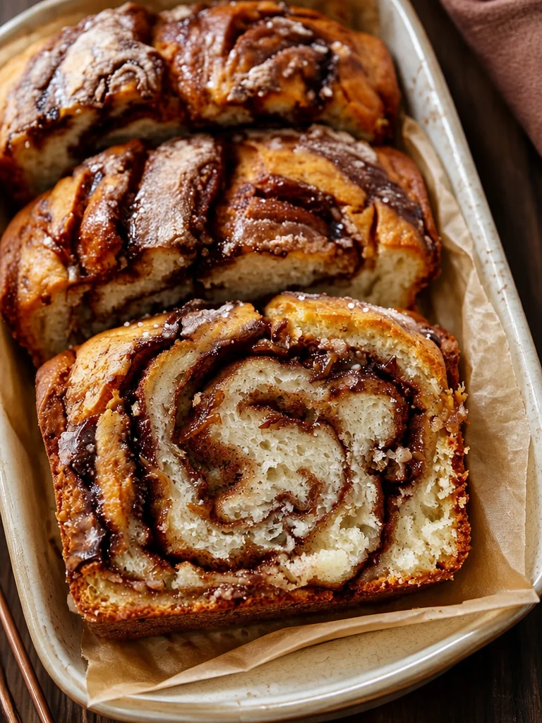 Receta de Pan Rápido de Canela en Espiral Fácil, listo para disfrutar.