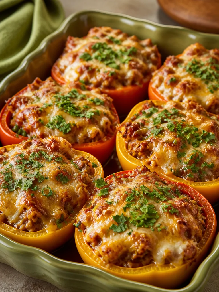 Pimientos dulces rellenos fáciles y ricos en proteínas - Delicia abundante y saludable para la cena