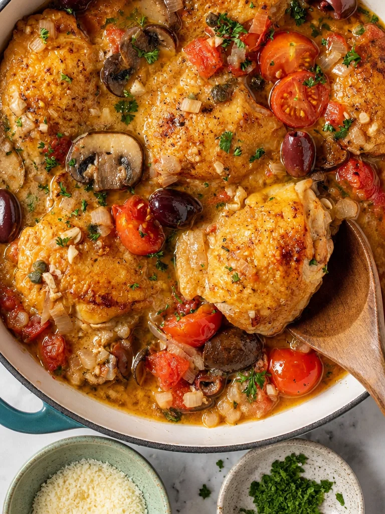 Pollo Italiano en una Sola Sartén