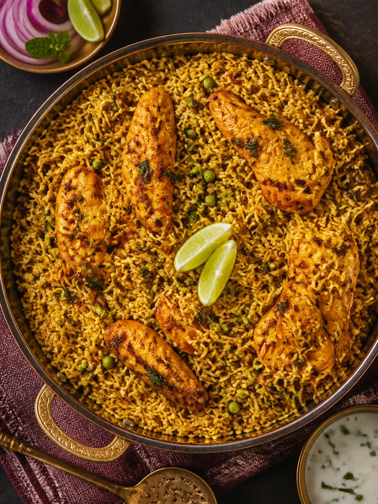 Receta de pollo mediterráneo y arroz en sartén lista para servir
