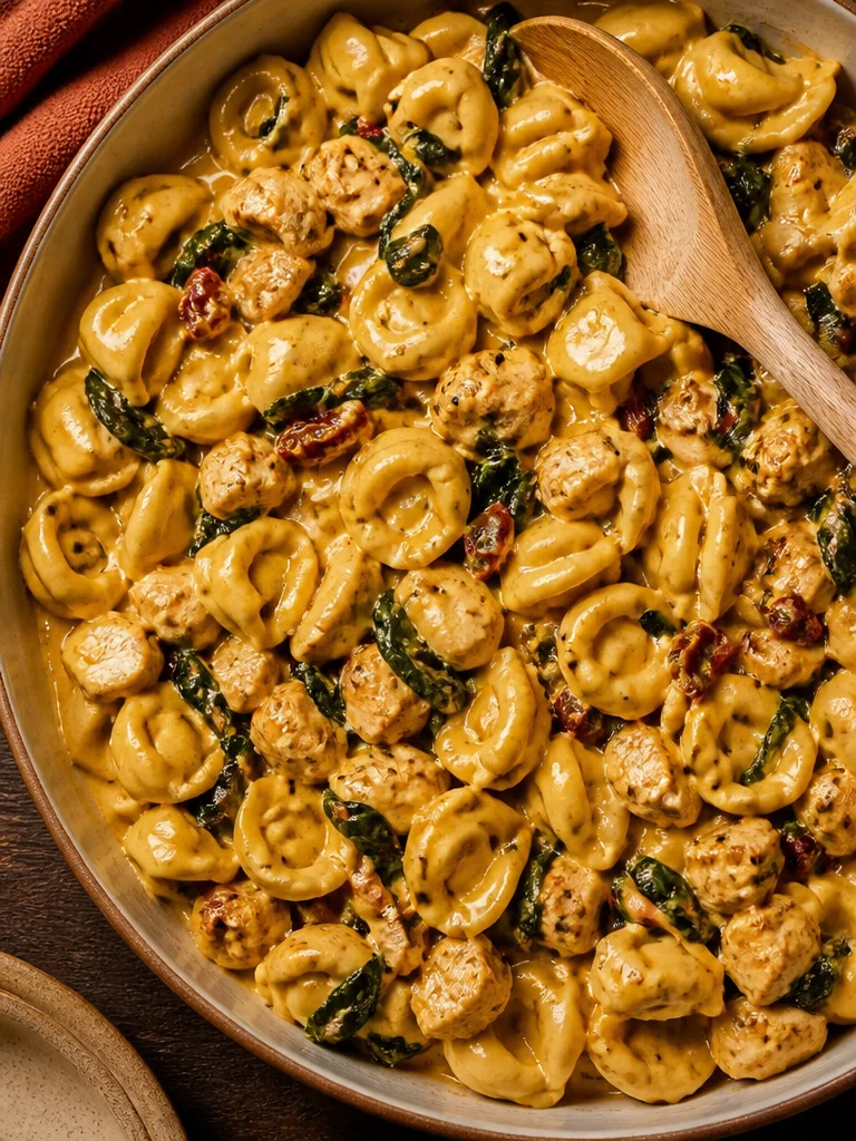 Pollo Tortellini de Cásate Conmigo, una receta fácil y deliciosa