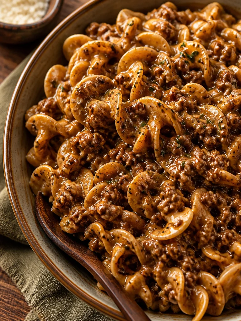 Receta fácil de carne de res y fideos en una sola sartén