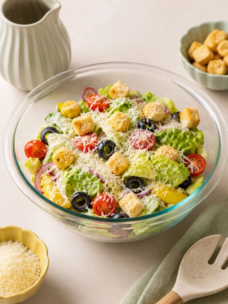 Receta de ensalada Olive Garden estilo Copy Cat.